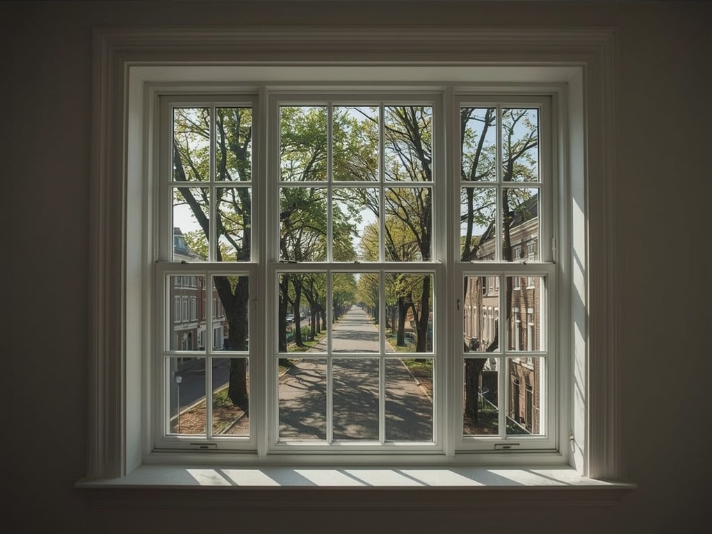 Interieur van Duivense woonkamer met uitzicht door nieuw kunststof kozijn
