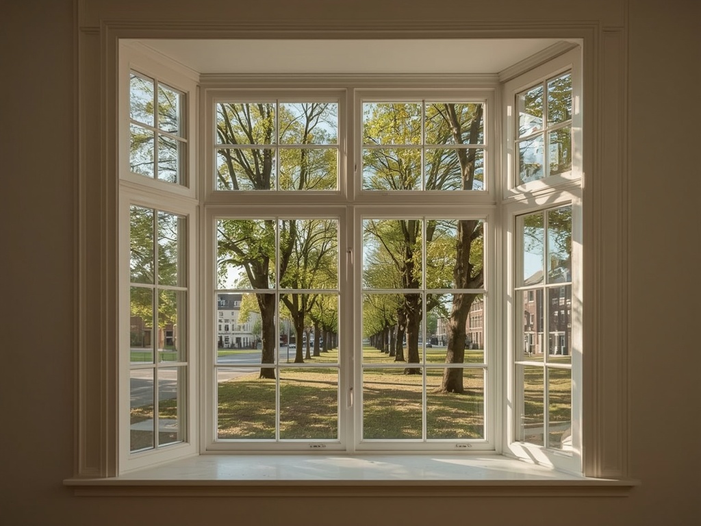 Interieur woonkamer in Bemmel met uitzicht door kunststof kozijnen op tuin