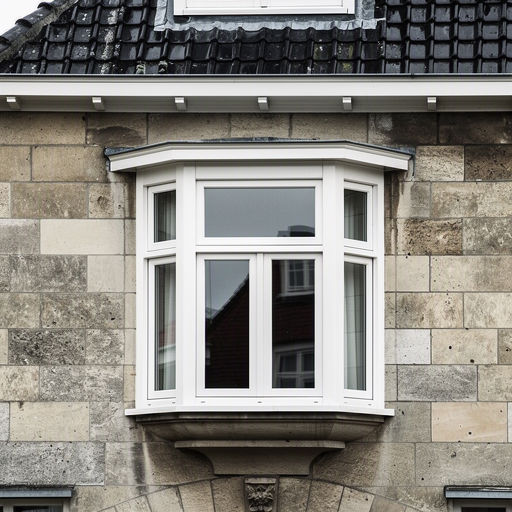 Close-up kunststof kozijnen wit op een monumentale gevel in Doesburg
