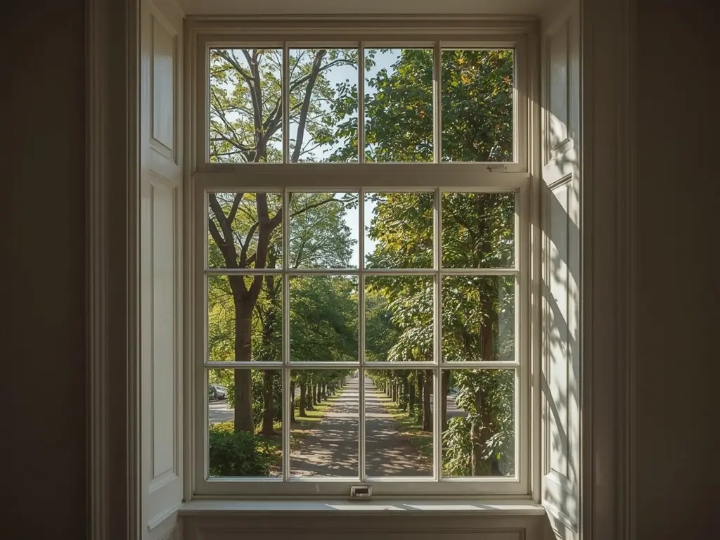Interieur huiskamer Duiven met uitzicht naar achtertuin via houtlook kunststof kozijnen