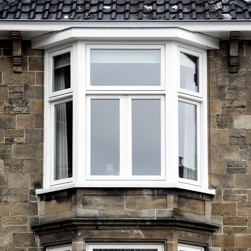 Close-up kunststof draaikiep kozijn wit op bakstenen gevel jaren-70 woning Westervoort