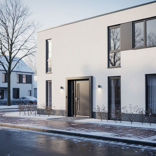 Witte kunststof voordeur met paneelwerk en SKG-slot
