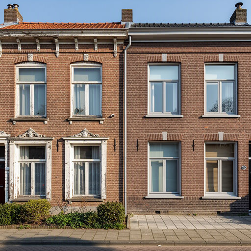 Monteur plaatst kunststof kozijnen bij een woning in Arnhem