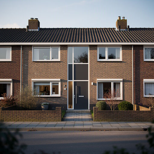 Kunststof voordeur aan de voorgevel van een woning in Arnhem