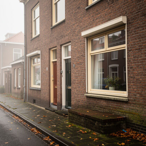 Witte kunststof draaikiepramen met HR++ glas in een rijtjeshuis